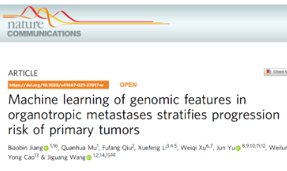 Nat Commun|基因組特征的機(jī)器學(xué)習(xí)對(duì)器質(zhì)性轉(zhuǎn)移中，原發(fā)性腫瘤的進(jìn)展風(fēng)險(xiǎn)的分層